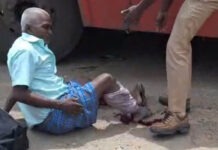 കുമളി ബസ് സ്റ്റാന്റില് കെ.എസ്.ആര്.ടി.സി വയോധികന്റെ കാലില് കയറിയിറങ്ങി